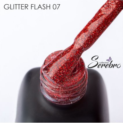 Serebro, Гель-лак светоотражающий Glitter flash №07,11мл - 528633