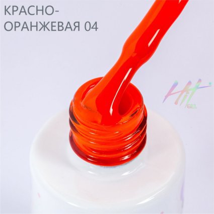Hit gel, Гель-лак Red, 9мл, №04 Orange - 519945