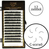 Ресницы норка загиб C-0.07, mix 13,14,15мм. 12л. Russian Volume. 024893