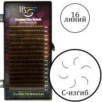 Ресницы темно-коричневые C-0.07, mix 8,9,10,11,12,13,14мм. 16л. I-beauty премиум. 024725