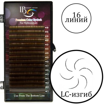 Ресницы темно-коричневые LС-0.10, длинна 12мм. 16 линий I-beauty премиум. 122601