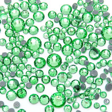 Стразы стекло Mix Светло-Зеленые 250шт SS3,4,6,8 017321