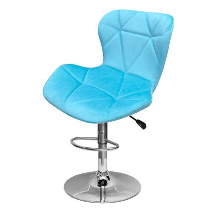 Барный стул, Europa, Велюр, 112см,цвет Тифани - 633149