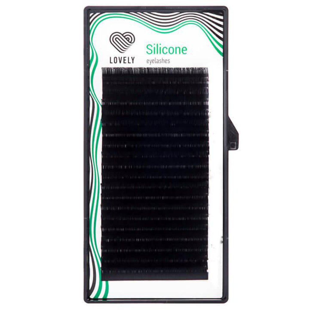 Lovely, "Silicone" черные ресницы, 20 линий, MIX изгиб С+ (С+ 0,07 09мм) - 650209