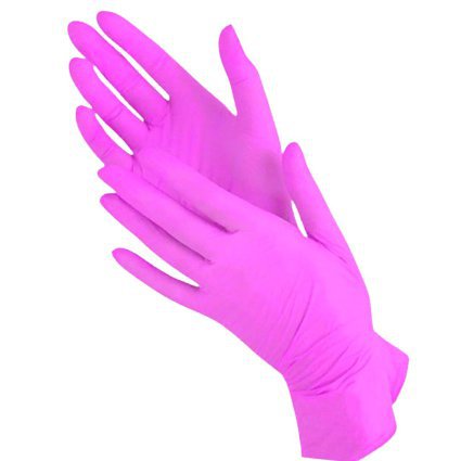 Wally, Перчатки нитрило-виниловые розовые, (50 пар) размер XS - 632746