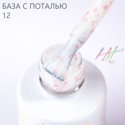 Hit Gel, Каучуковая база с розовой поталью,№12, 9мл - 708613