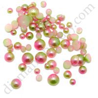 Жемчуг Mix Розовый-зеленый Половинка 018021
