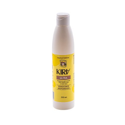 KIRA, Жидкость для снятия всех видов лака и гель-лака Кокосовое мороженое 250мл. Ultra - 920964