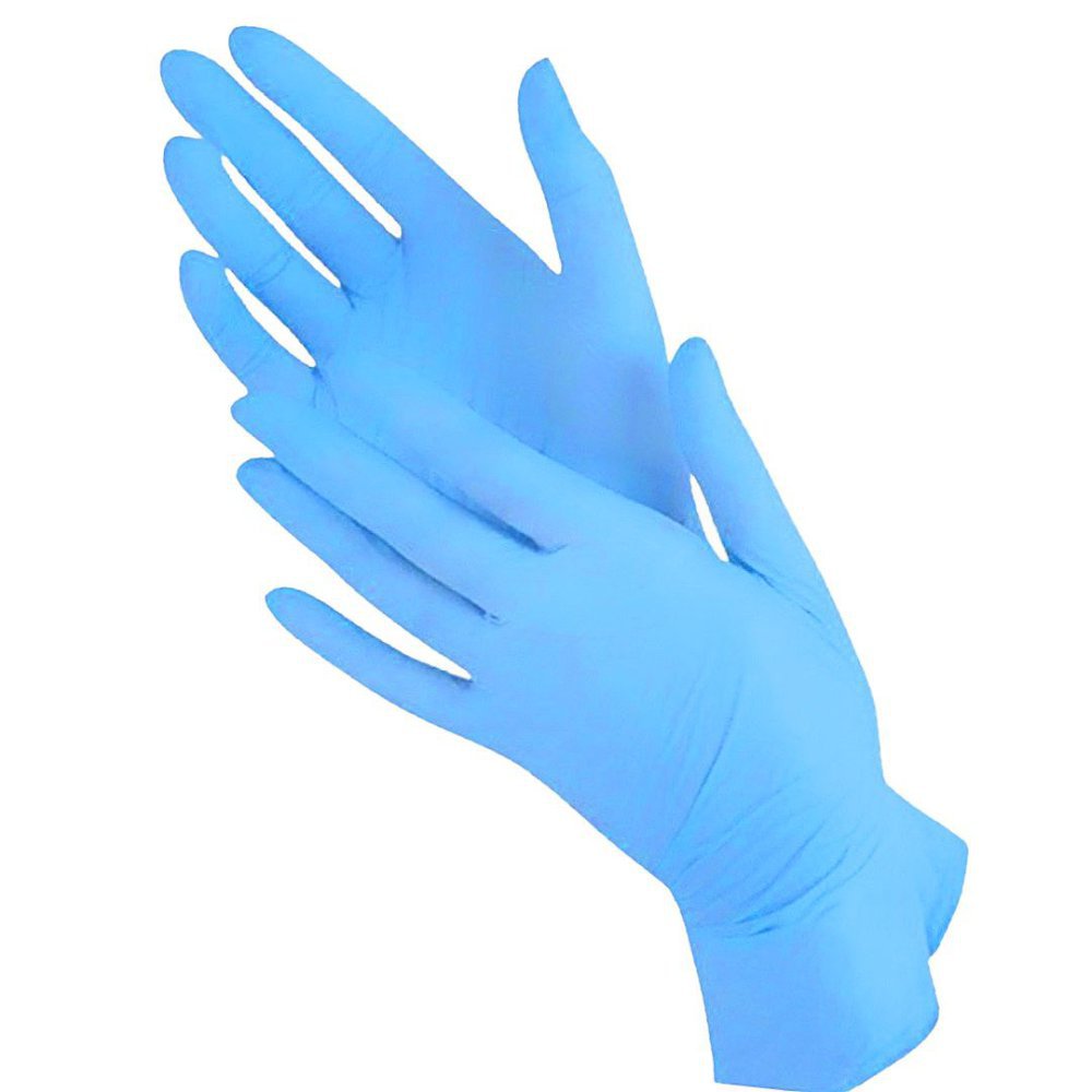 Перчатки нитрило-виниловые, синие (50 пар), размер M - 100852