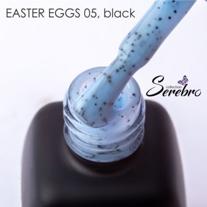 Serebro, Гель-лак Easter eggs, №05, black,11мл - 523645