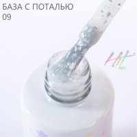Hit gel, Каучуковая база с серебряной поталью №09, 9мл - 702369