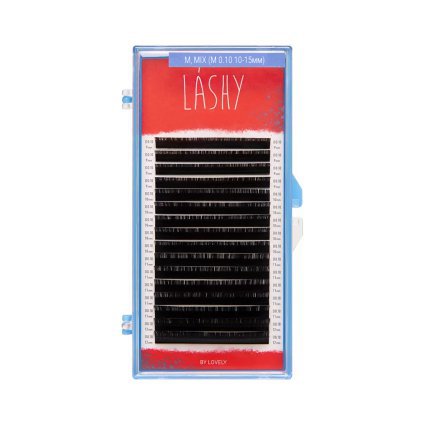 Lovely, Ресницы LASHY чёрные,16линий, изгиб M, MIX (M 0.10 10-15мм) - 824998