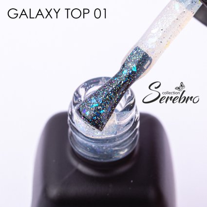 Serebro, Топ без липкого слоя "Galaxy top" для гель-лака,№01, 11мл - 710371