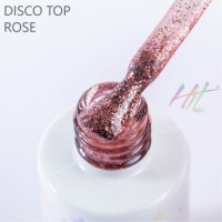 Hit gel, Топовое покрытие без липкого слоя Disco top, rose, 9мл - 702451