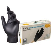 Wally, Перчатки нитрило-виниловые, черные, (50 пар), размер М - 582559