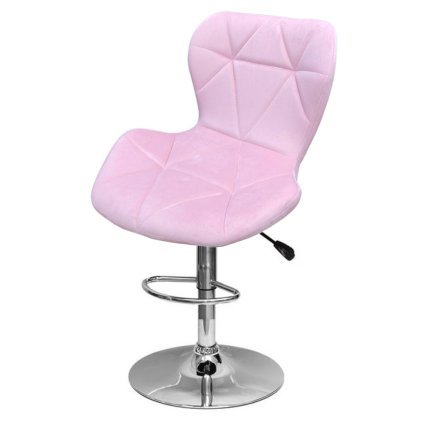 Барный стул, Europa, Велюр, 112см,цвет Пудровый - 633170
