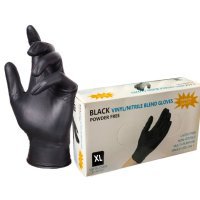 Wally, Перчатки нитрило-виниловые, черные, (50 пар),размер XL - 043764