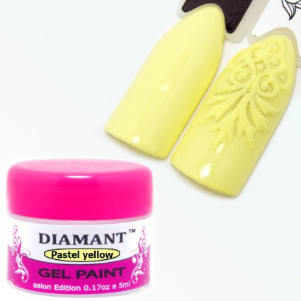 DIAMANT, Гель краска для дизайна, Pastel Yellow/Пастельно желтая 3,5гр - 099590